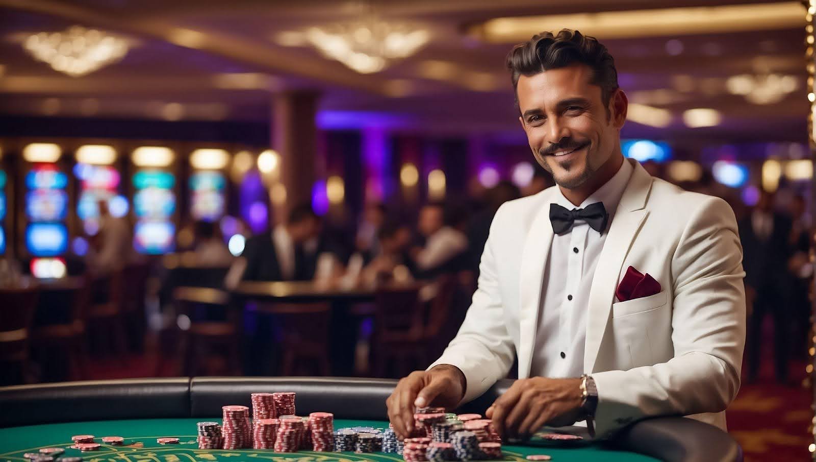 Live blackjack table with professional dealer and HD broadcast